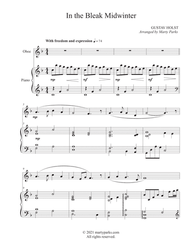 In the Bleak Midwinter (Oboe-Piano) (arr. Marty Parks)