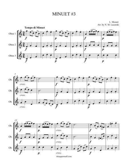 Minuet #3 (arr. Nick Lacanski)