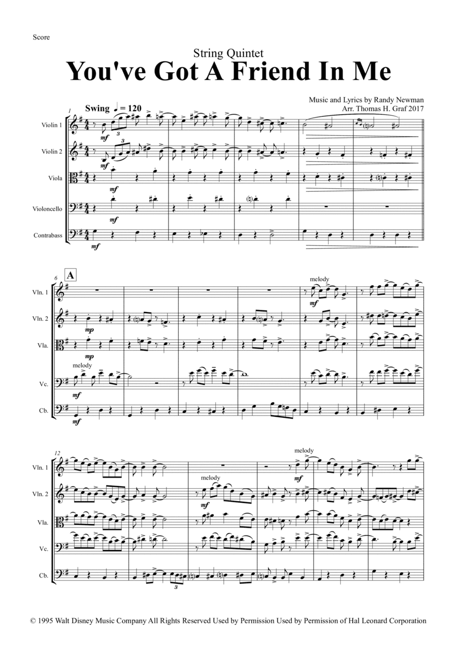 You've Got A Friend In Me (arr. Thomas Graf)