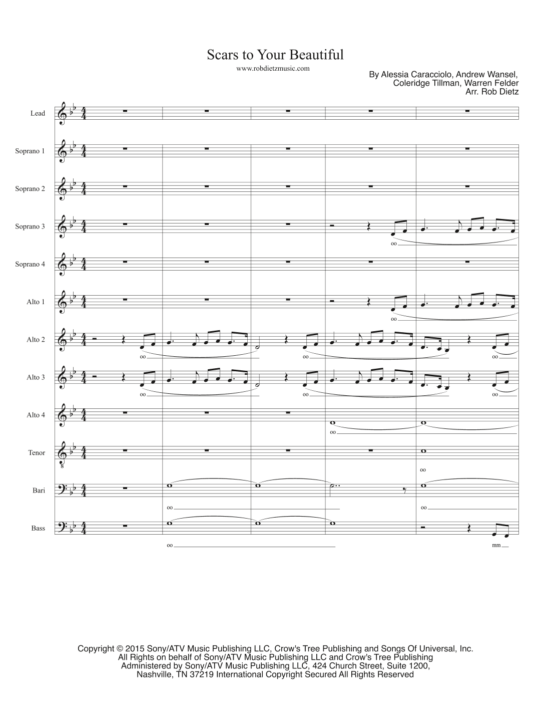 Scars To Your Beautiful (arr. Rob Dietz)