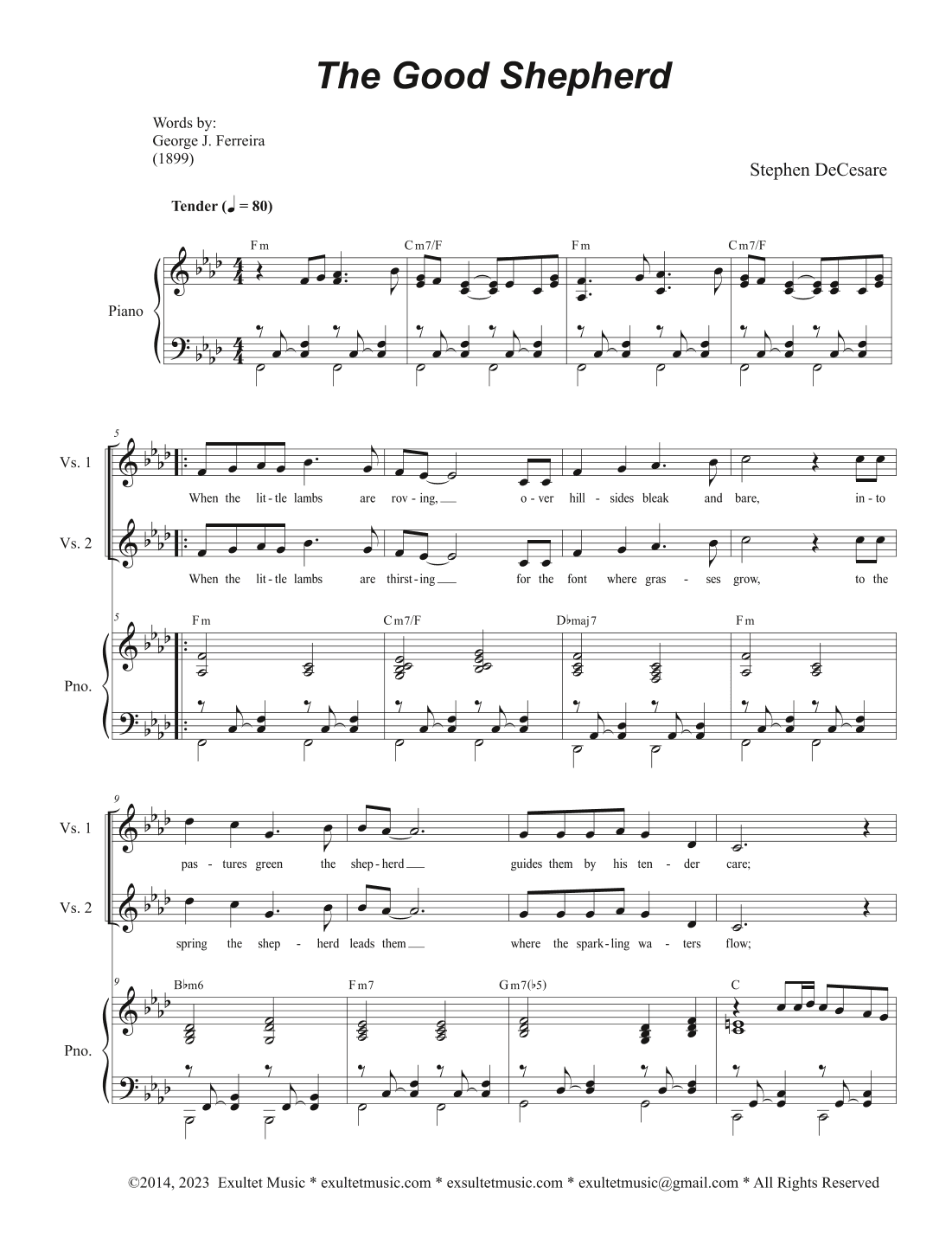 The Good Shepherd (Unison choir)