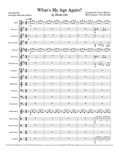 What's My Age Again? (arr. Jonathan Kenneth Sadler)