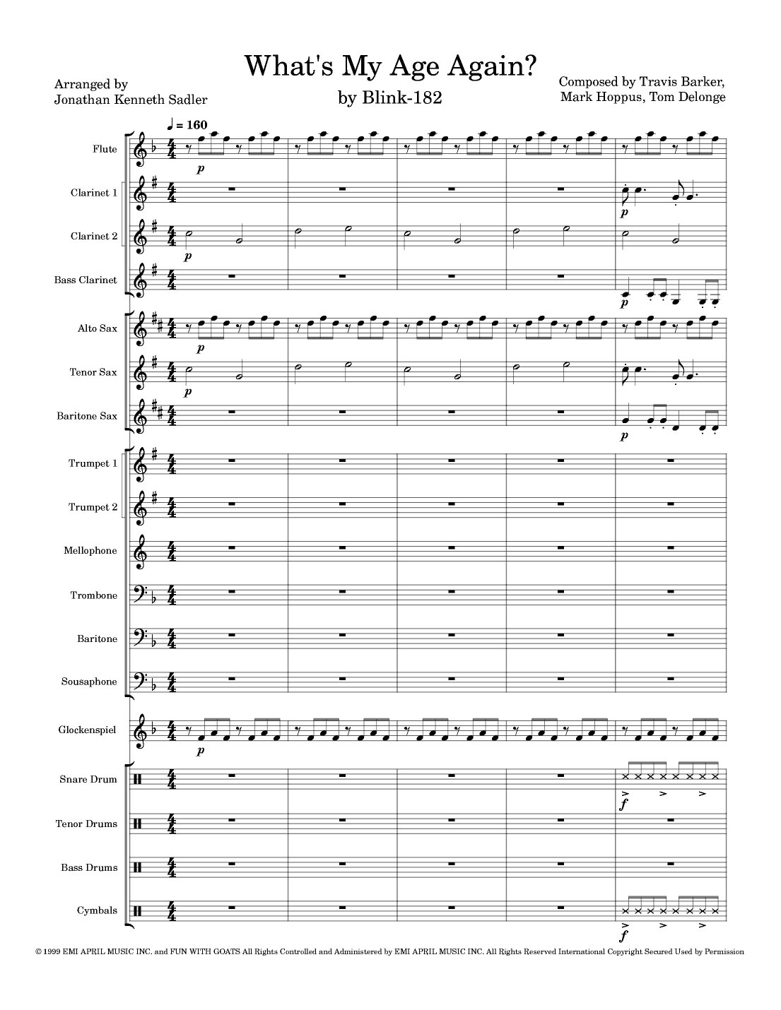 What's My Age Again? (arr. Jonathan Kenneth Sadler)
