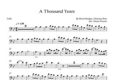 A Thousand Years (arr. Dejan Ferreira)
