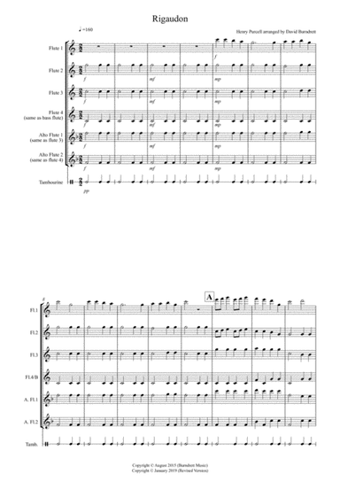 Rigaudon by Purcell for Flute Quartet (arr. David Burndrett)