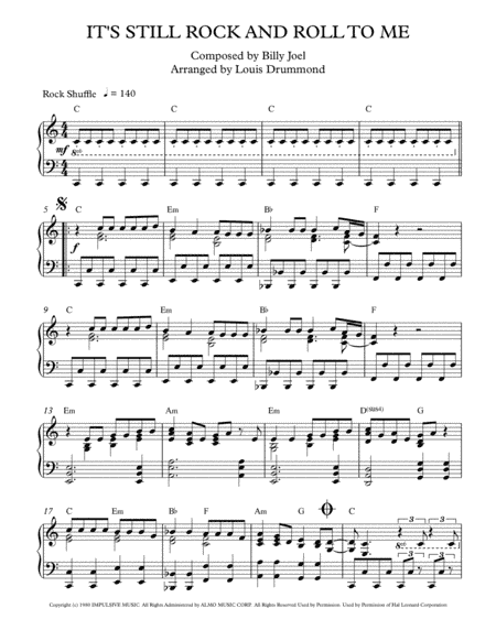 It's Still Rock And Roll To Me (arr. Louis Drummond)