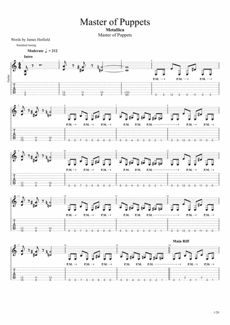 Master Of Puppets (arr. Hugo Neves)