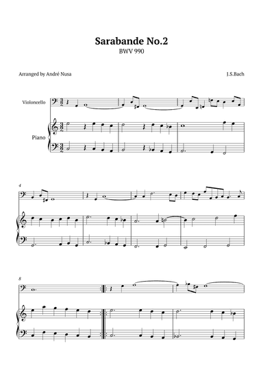 Sarabande No.2 BWV 990 (arr. André Nusa)