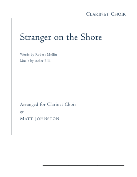 Stranger On The Shore (arr. Matt Johnston)