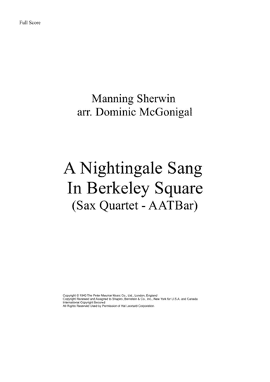 A Nightingale Sang In Berkeley Square (arr. Dominic McGonigal)