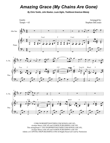 Amazing Grace (my Chains Are Gone) (arr. Stephen DeCesare)