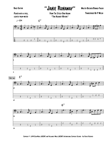 Janie Runaway (arr. Accubass)
