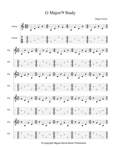 GUITAR PICKIN' AND SIGHT-READING MILESTONE [G Maj (add9) Guitar CrossPicking Study MS-0000-16]