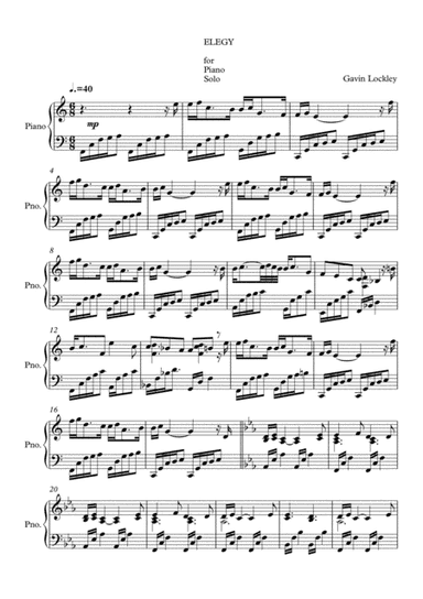 Elegy for Piano Solo