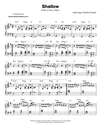 Shallow (arr. Peterson Piano Academy)