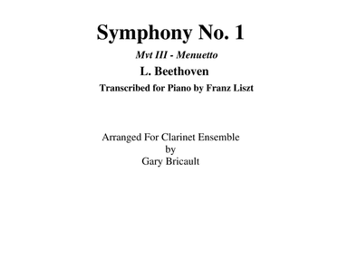 Mvt III - Menuetto from Symphony No. 1 (arr. Gary Bricault)