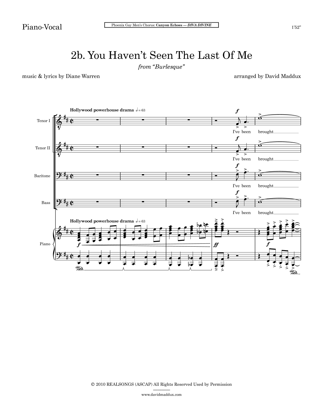 You Haven't Seen The Last Of Me (arr. David Maddux)
