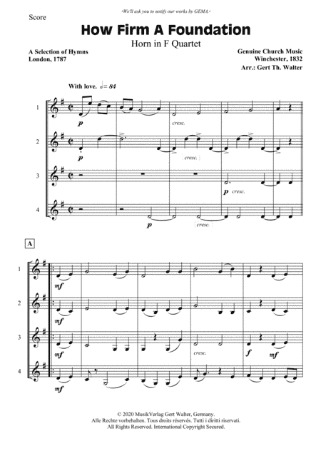 How Firm A Foundation (arr. Gert Th. Walter)