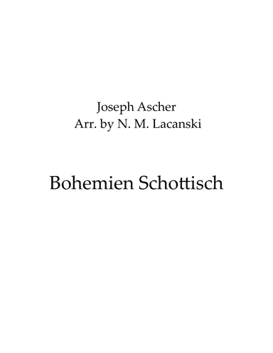 Bohemien Schottisch (arr. Nick Lacanski)