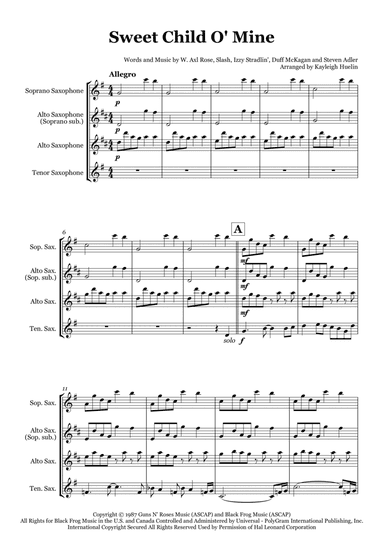 Sweet Child O' Mine (arr. Kayleigh Huelin)