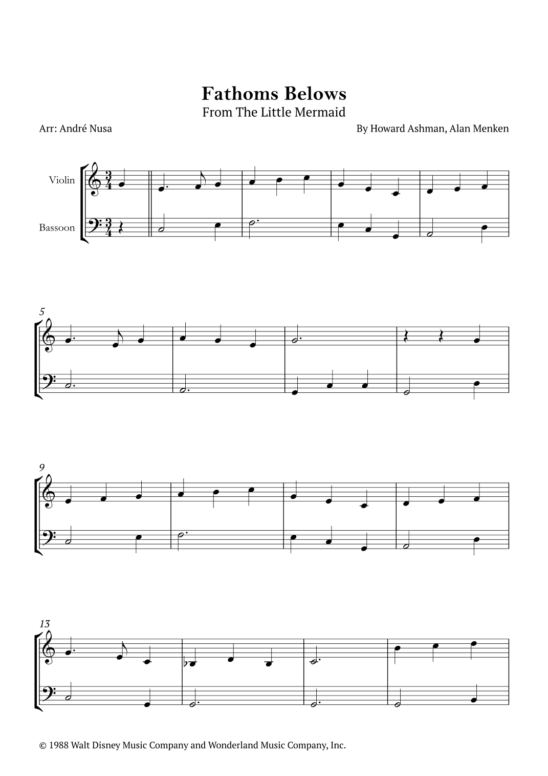 Fathoms Below (arr. André Nusa)