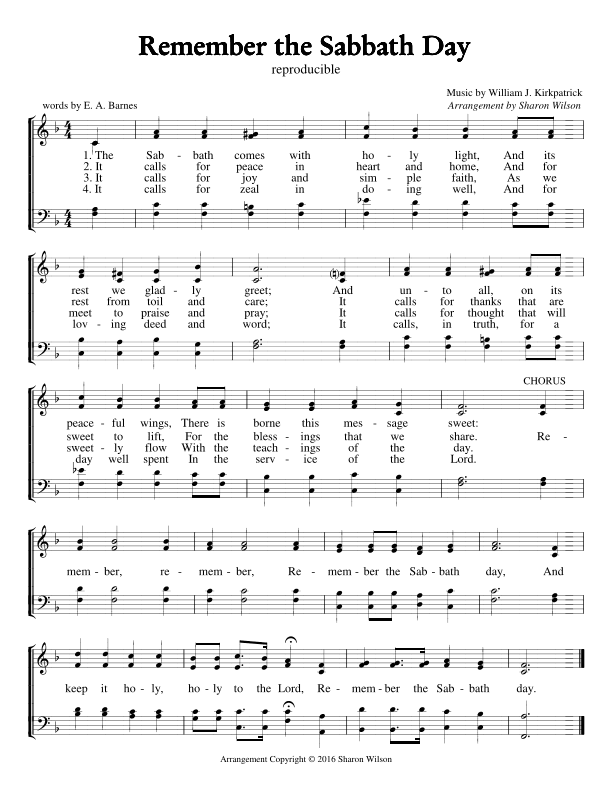 Remember the Sabbath Day (Sabbath Celebration) (arr. Sharon Wilson)