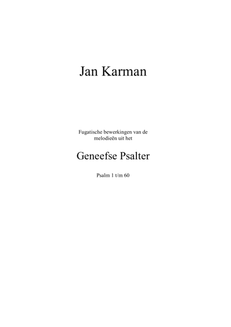 Fugues on Genevan Psalter (booklet 128 pages)