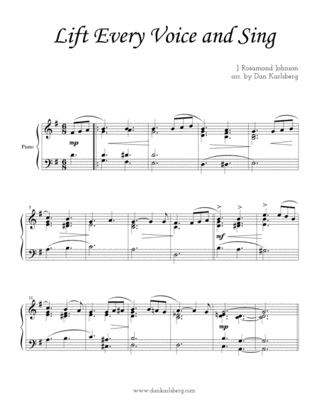 Lift Every Voice and Sing (arr. Dan Karlsberg)