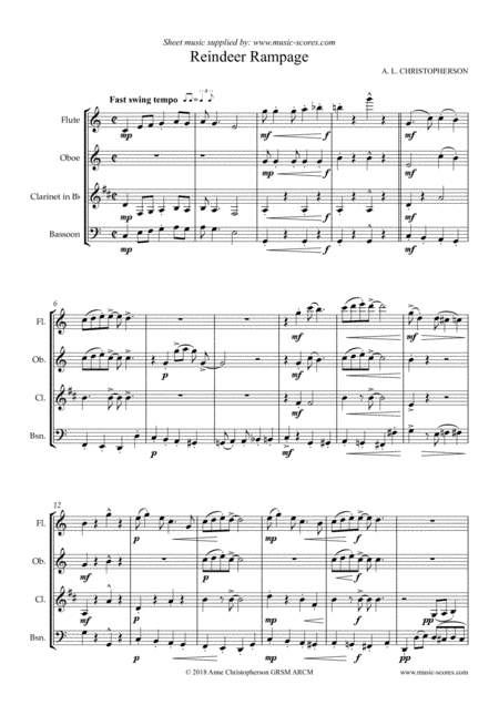 Reindeer Rampage - Wind Quartet