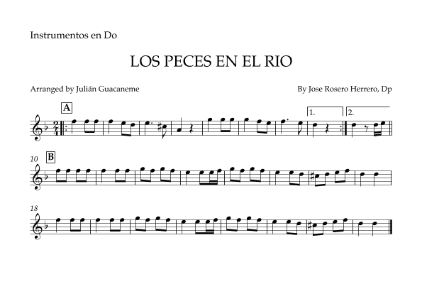 Los Peces En El Rio (arr. Julián Guacaneme)