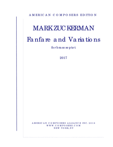 [Zuckerman] Fanfare and Variations