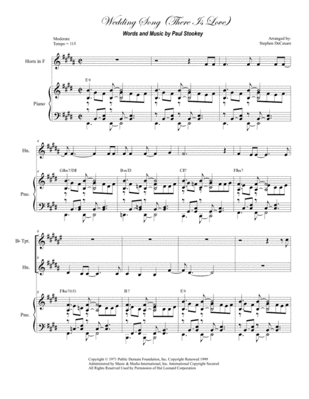 Wedding Song (There Is Love) (arr. Stephen DeCesare)