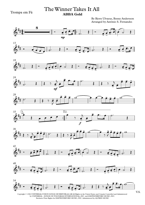 The Winner Takes It All (arr. Antônio S. Fernandes)