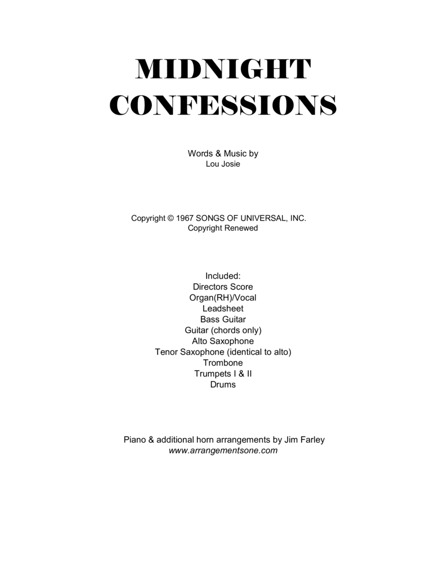 Midnight Confessions (arr. Jim Farley www.arrangementsone.com)