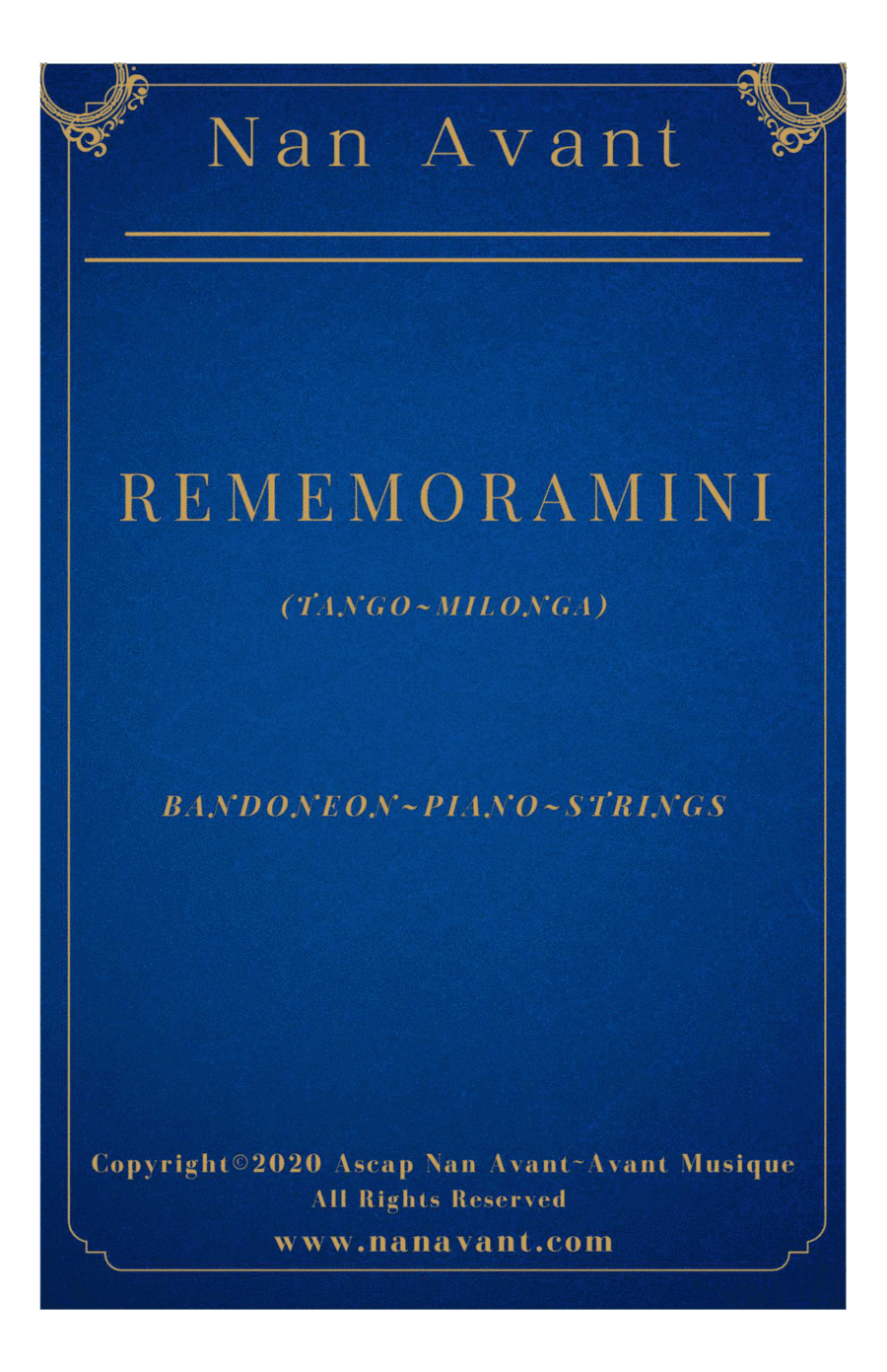 Rememoramini~Argentine Tango for Bandoneon, Piano and Strings