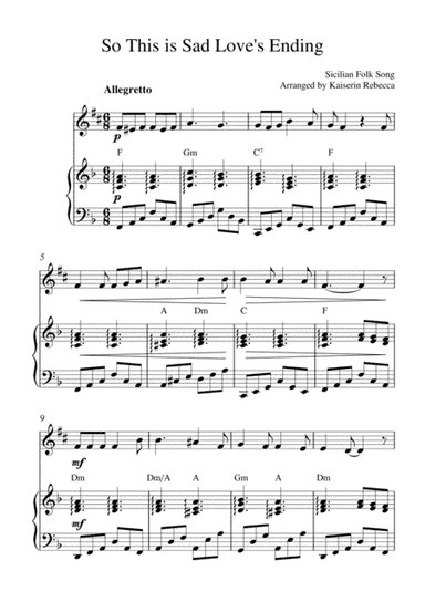 So This is Sad Love's Ending (alto saxophone solo and piano accompaniment) (arr. Kaiserin Rebecca)