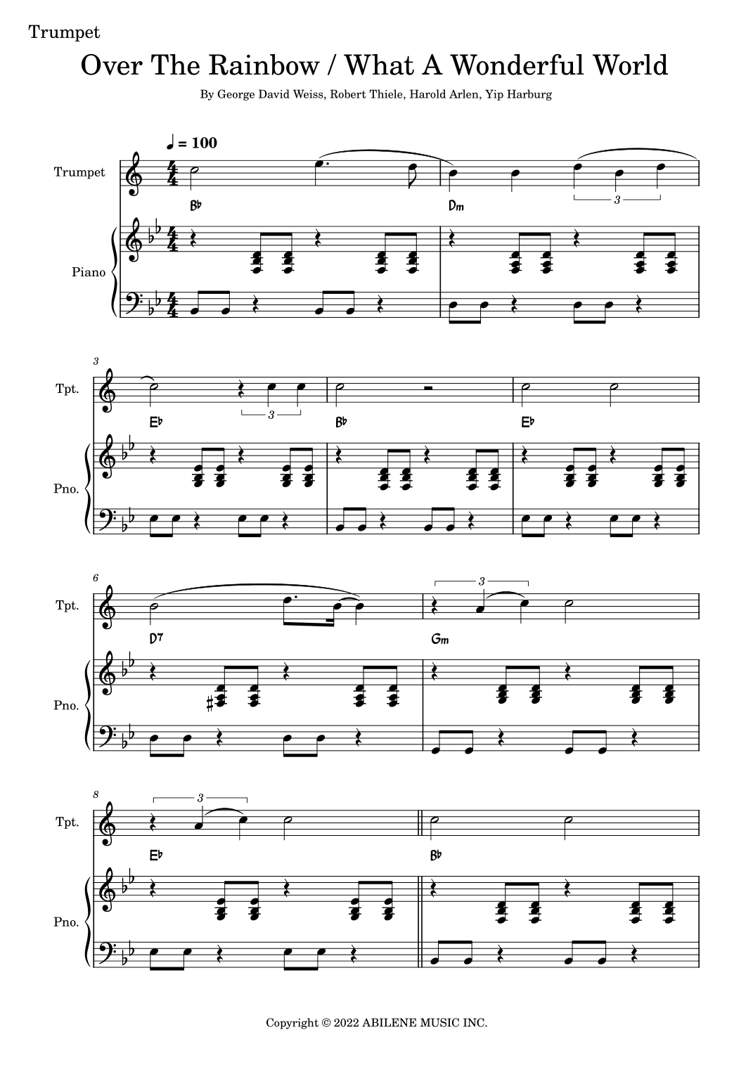 Over The Rainbow / What A Wonderful World (arr. Fabio Eduardo de Oliveira)