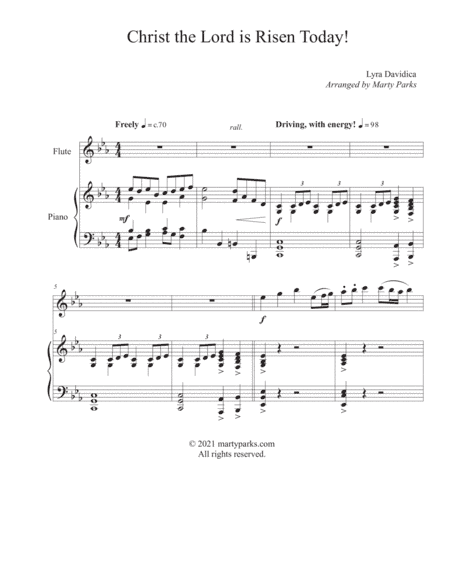 Christ the Lord is Risen Today! (Flute-Piano) (arr. Marty Parks)