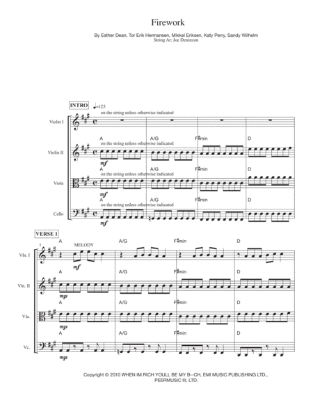 Firework (arr. Joe Deninzon)