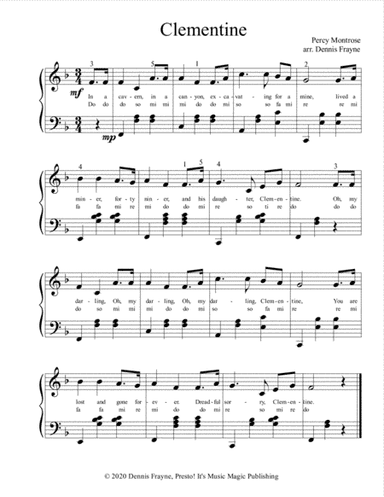 Clementine (Oh My Darling, Clementine) (arr. Dennis Frayne)