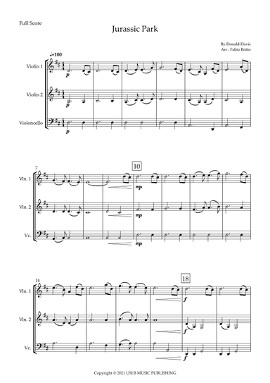 Jurassic Park Iii (arr. Fabio Britto)