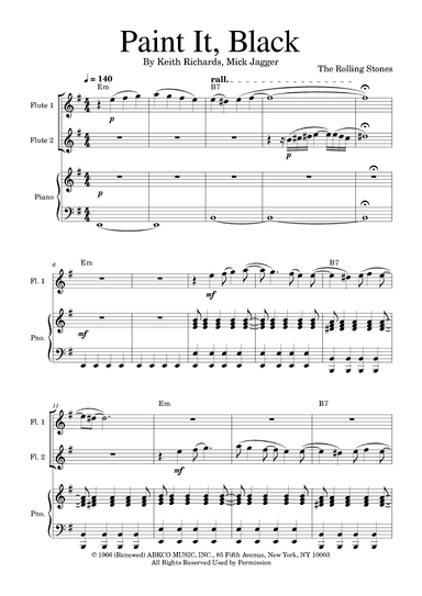 Paint It, Black (arr. Golden Skull Editions)