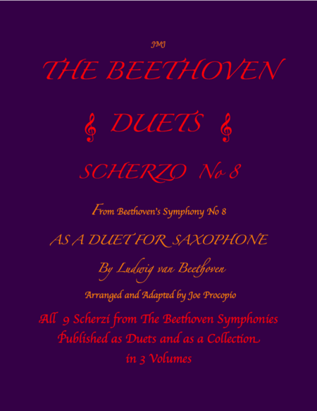 The Beethoven Duets For Saxophone Scherzo No. 8 (arr. Joe Procopio)