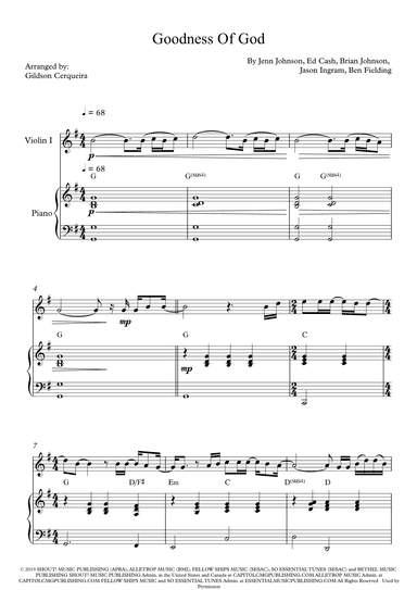Goodness Of God (arr. Gildson Cerqueira)
