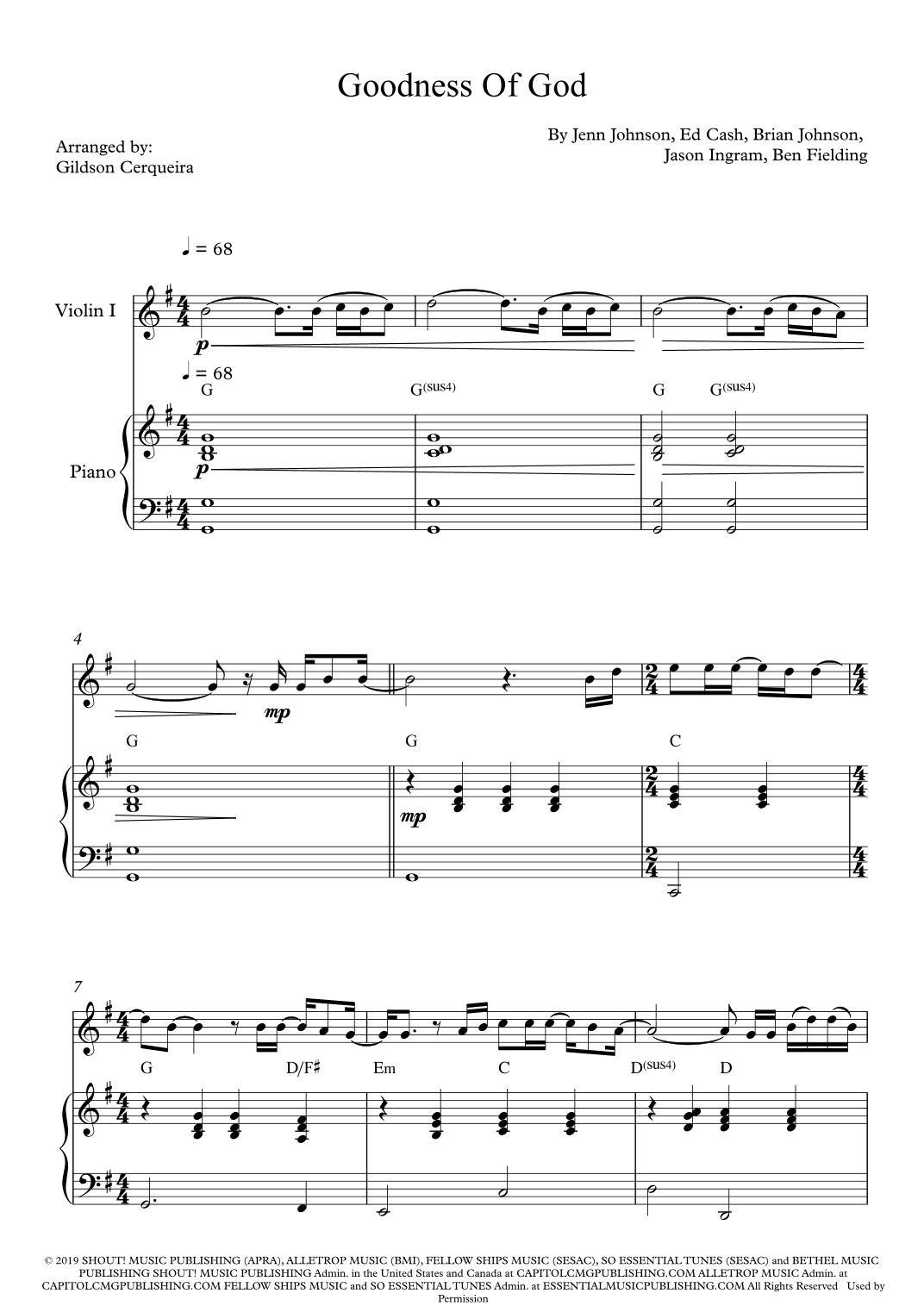 Goodness Of God (arr. Gildson Cerqueira)