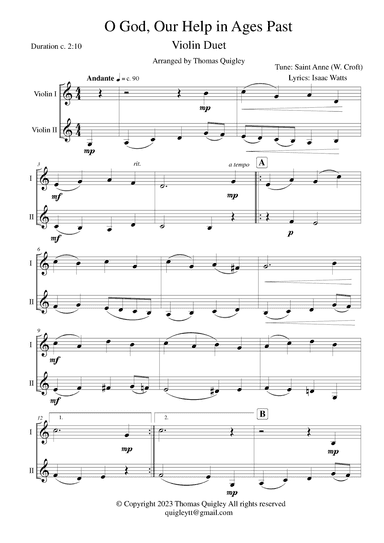 O God Our Help in Ages Past (arr. Thomas Quigley)