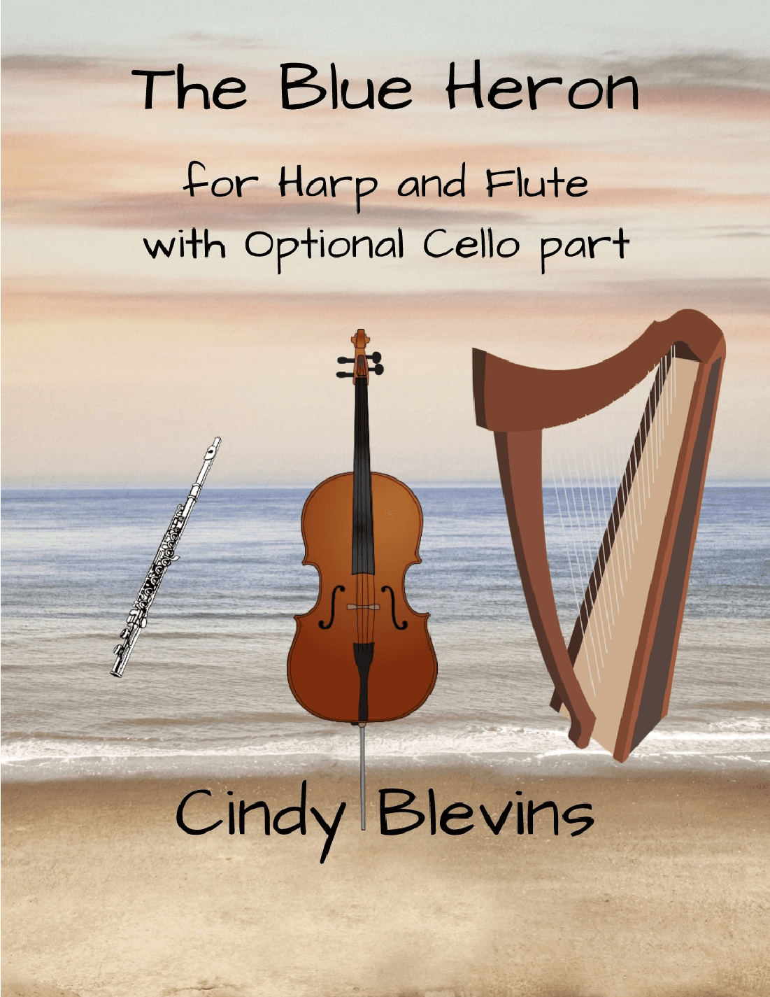 The Blue Heron, an original song for Harp, Flute and Cello