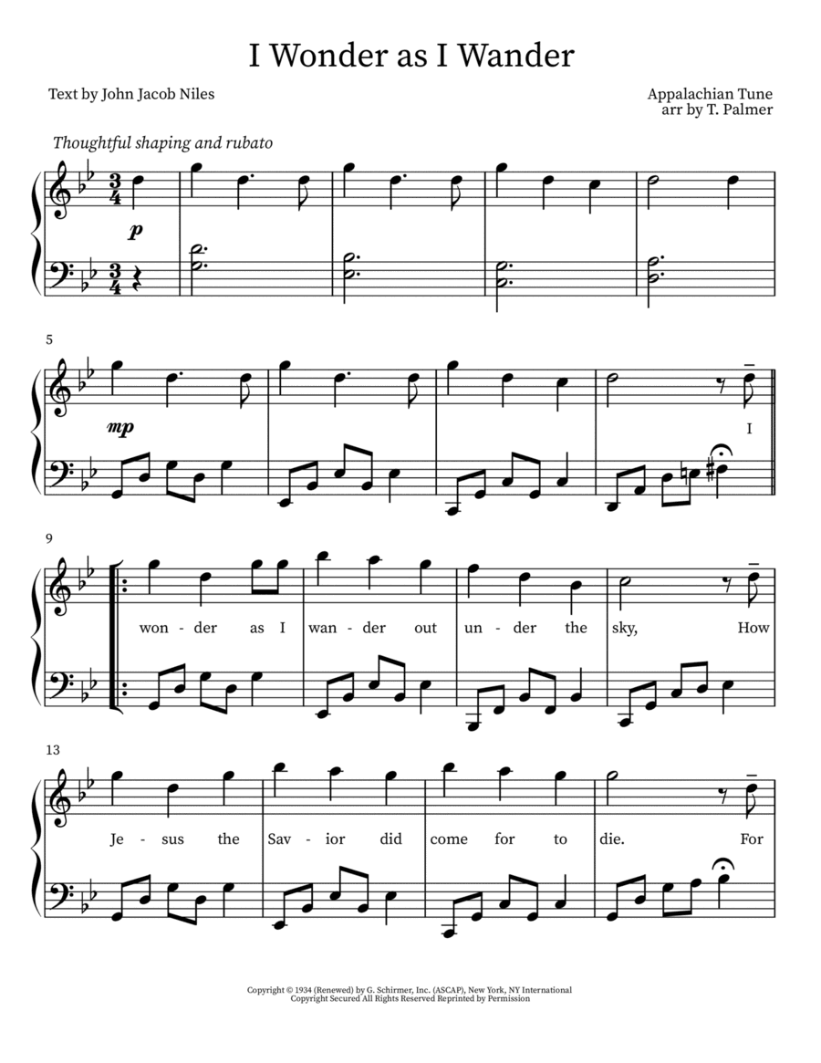 I Wonder As I Wander (arr. Tasha Palmer)