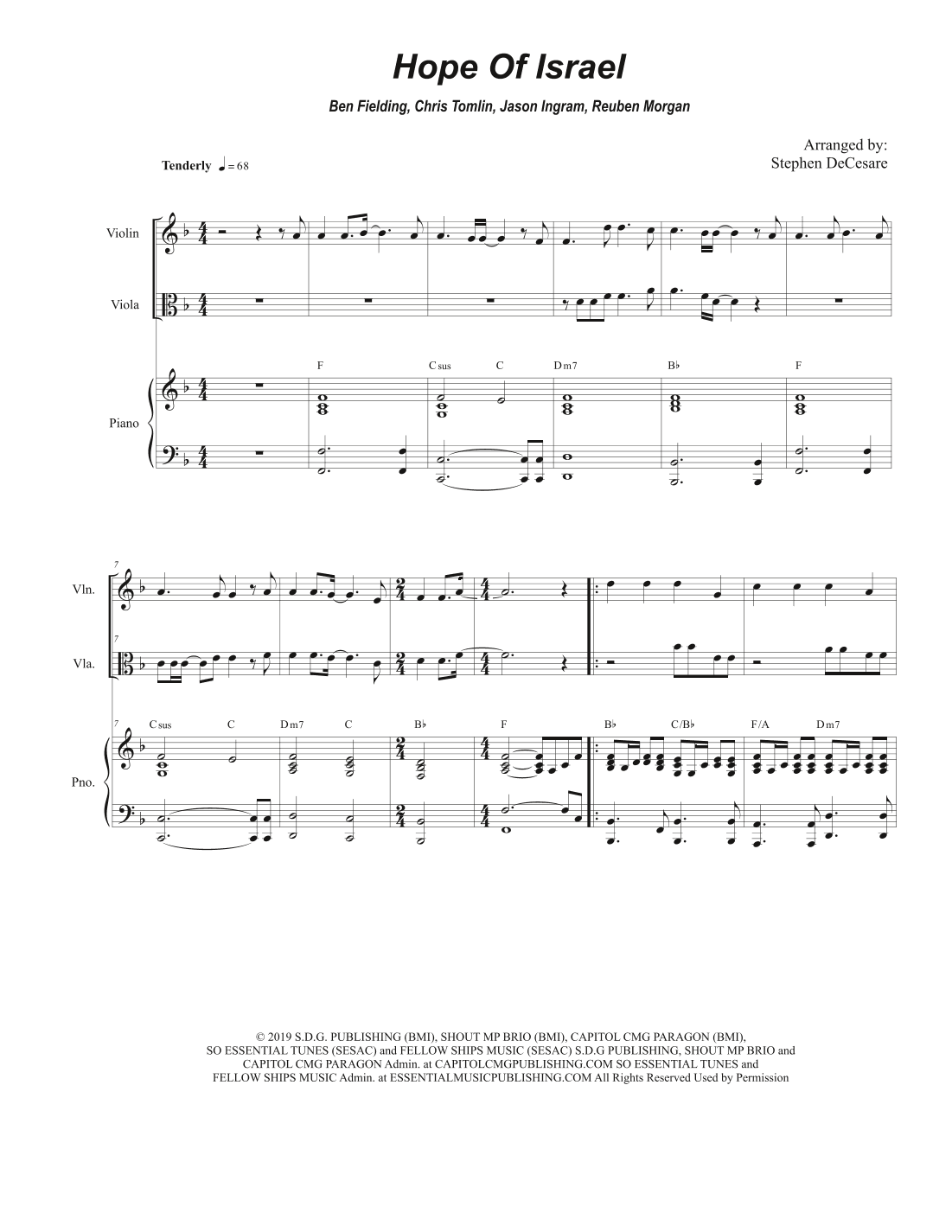 Hope Of Israel (arr. Stephen DeCesare)