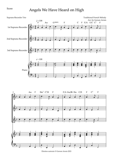 Angels We Have Heard On High (arr. Gerson Arrais)